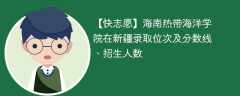 海南热带海洋学院在新疆录取位次及分数线、招生人数（2021-2023招生计划）