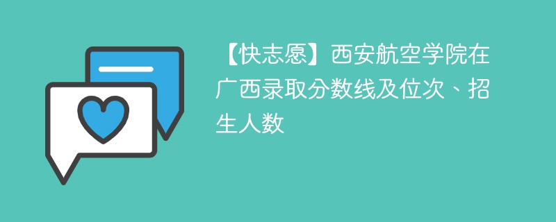 【快志愿】西安航空学院在广西录取分数线及位次、招生人数