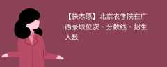 北京农学院在广西录取位次、分数线、招生人数「2021-2023招生计划」