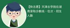 天津农学院在湖南录取分数线、位次、招生人数（2021-2023招生计划）