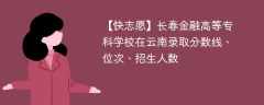 长春金融高等专科学校在云南录取分数线、位次、招生人数（2021-2023招生计划）