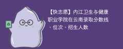 内江卫生与健康职业学院在云南录取分数线、位次、招生人数（2021-2023招生计划）