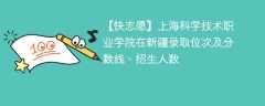 上海科学技术职业学院在新疆录取位次及分数线、招生人数（2021-2023招生计划）