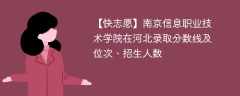南京信息职业技术学院在河北录取分数线及位次、招生人数「2021-2023招生计划」