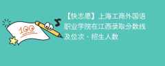 上海工商外国语职业学院在江西录取分数线及位次、招生人数「2021-2023招生计划」