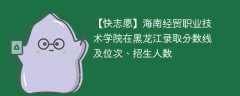 海南经贸职业技术学院在黑龙江录取分数线及位次、招生人数「2021-2023招生计划」