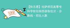 拉萨师范高等专科学校在陕西录取位次、分数线、招生人数「2021-2023招生计划」