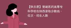 楚雄医药高等专科学校在陕西录取分数线、位次、招生人数（2021-2023招生计划）