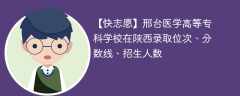 邢台医学高等专科学校在陕西录取位次、分数线、招生人数「2021-2023招生计划」