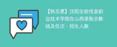 沈阳北软信息职业技术学院在山西录取分数线及位次、招生人数「2021-2023招生计划」