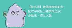 景德镇陶瓷职业技术学院在山西录取位次、分数线、招生人数「2021-2023招生计划」