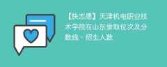 天津机电职业技术学院在山东录取位次及分数线、招生人数（2021-2023招生计划）