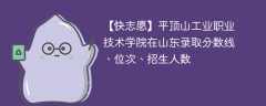 平顶山工业职业技术学院在山东录取分数线、位次、招生人数（2021-2023招生计划）