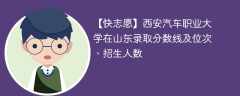 西安汽车职业大学在山东录取分数线及位次、招生人数「2021-2023招生计划」