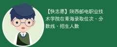 陕西邮电职业技术学院在青海录取位次、分数线、招生人数「2021-2023招生计划」