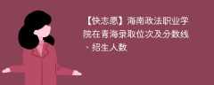 海南政法职业学院在青海录取位次及分数线、招生人数（2021-2023招生计划）