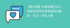 天津滨海汽车工程职业学院在青海录取分数线、位次、招生人数（2021-2023招生计划）