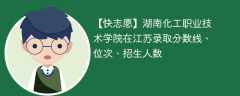 湖南化工职业技术学院在江苏录取分数线、位次、招生人数（2021-2023招生计划）