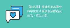 桐城师范高等专科学校在江西录取分数线及位次、招生人数「2021-2023招生计划」