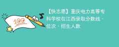 重庆电力高等专科学校在江西录取分数线、位次、招生人数（2021-2023招生计划）