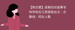 成都纺织高等专科学校在江西录取位次、分数线、招生人数「2021-2023招生计划」