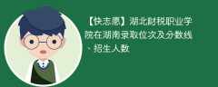 湖北财税职业学院在湖南录取位次及分数线、招生人数（2021-2023招生计划）