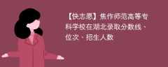 焦作师范高等专科学校在湖北录取分数线、位次、招生人数（2021-2023招生计划）