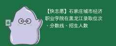 石家庄城市经济职业学院在黑龙江录取位次、分数线、招生人数「2021-2023招生计划」