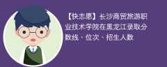 长沙商贸旅游职业技术学院在黑龙江录取分数线、位次、招生人数（2021-2023招生计划）