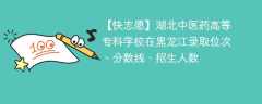 湖北中医药高等专科学校在黑龙江录取位次、分数线、招生人数「2021-2023招生计划」