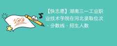 湖南三一工业职业技术学院在河北录取位次、分数线、招生人数「2021-2023招生计划」