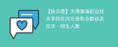 天津渤海职业技术学院在河北录取分数线及位次、招生人数「2021-2023招生计划」