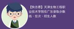 天津生物工程职业技术学院在广东录取分数线、位次、招生人数（2021-2023招生计划）