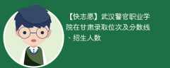 武汉警官职业学院在甘肃录取位次及分数线、招生人数（2021-2023招生计划）