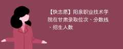 阳泉职业技术学院在甘肃录取位次、分数线、招生人数「2021-2023招生计划」