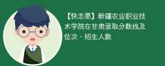 新疆农业职业技术学院在甘肃录取分数线及位次、招生人数「2021-2023招生计划」