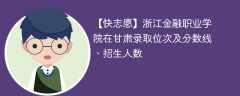 浙江金融职业学院在甘肃录取位次及分数线、招生人数（2021-2023招生计划）