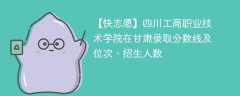 四川工商职业技术学院在甘肃录取分数线及位次、招生人数「2021-2023招生计划」