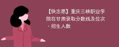 重庆三峡职业学院在甘肃录取分数线及位次、招生人数「2021-2023招生计划」