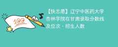 辽宁中医药大学杏林学院在甘肃录取分数线及位次、招生人数「2021-2023招生计划」