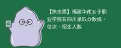福建华南女子职业学院在四川录取分数线、位次、招生人数（2021-2023招生计划）