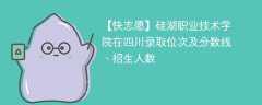 硅湖职业技术学院在四川录取位次及分数线、招生人数（2021-2023招生计划）