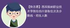 西双版纳职业技术学院在四川录取位次及分数线、招生人数（2021-2023招生计划）