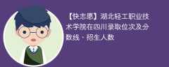 湖北轻工职业技术学院在四川录取位次及分数线、招生人数（2021-2023招生计划）