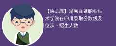 湖南交通职业技术学院在四川录取分数线及位次、招生人数「2021-2023招生计划」