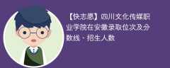 四川文化传媒职业学院在安徽录取位次及分数线、招生人数（2021-2023招生计划）