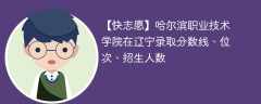 哈尔滨职业技术学院在辽宁录取分数线、位次、招生人数（2021-2023招生计划）