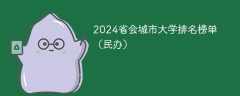 2024省会城市大学排名榜单（民办）