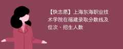 上海东海职业技术学院在福建录取分数线及位次、招生人数「2021-2023招生计划」