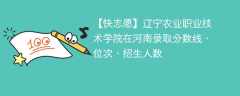 辽宁农业职业技术学院在河南录取分数线、位次、招生人数（2021-2023招生计划）